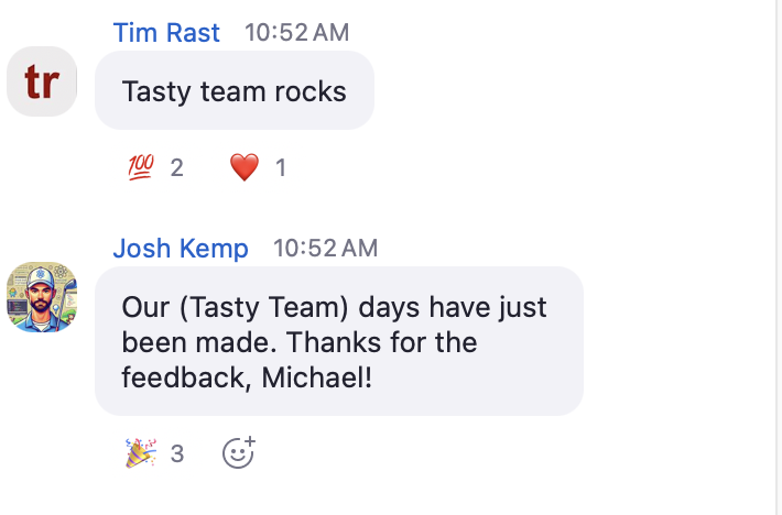 Team praise